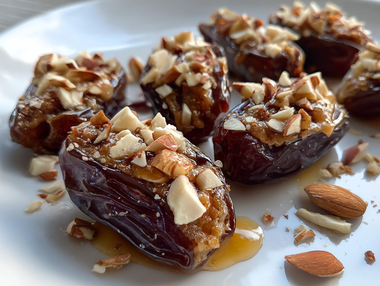 5-Minute Almond Butter Stuffed Dates – Irresistibly Creamy Bliss