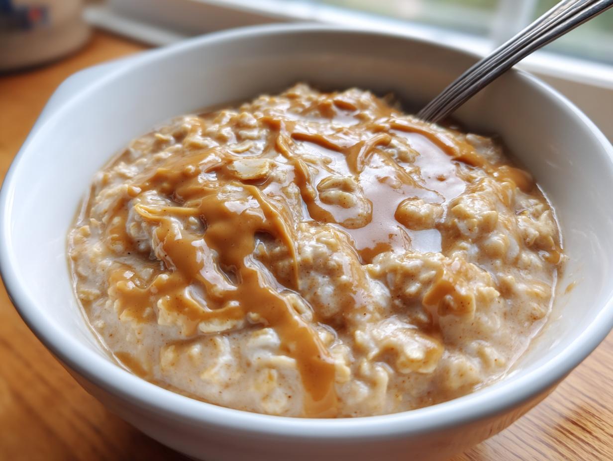 Creamy Peanut Butter Oatmeal in Just 7 Minutes | Heavenly Comfort