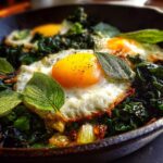 Leek & kale hash with sage fried eggs