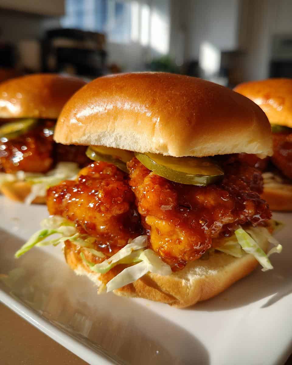 hot honey chicken sliders - detail 1