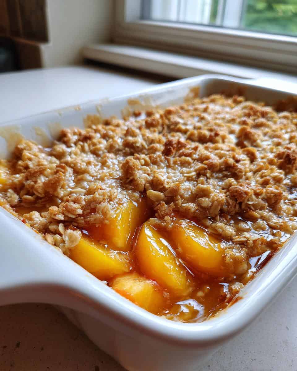 peach crisp recipe with fresh peaches - detail 1