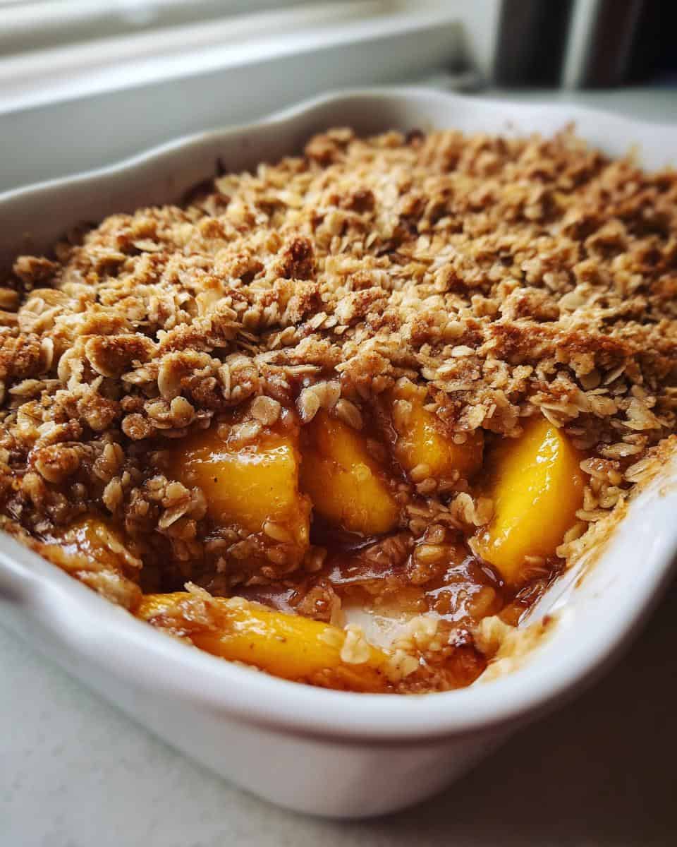 peach crisp recipe with fresh peaches - detail 2