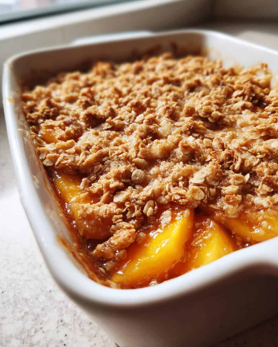 peach crisp recipe with fresh peaches - detail 3