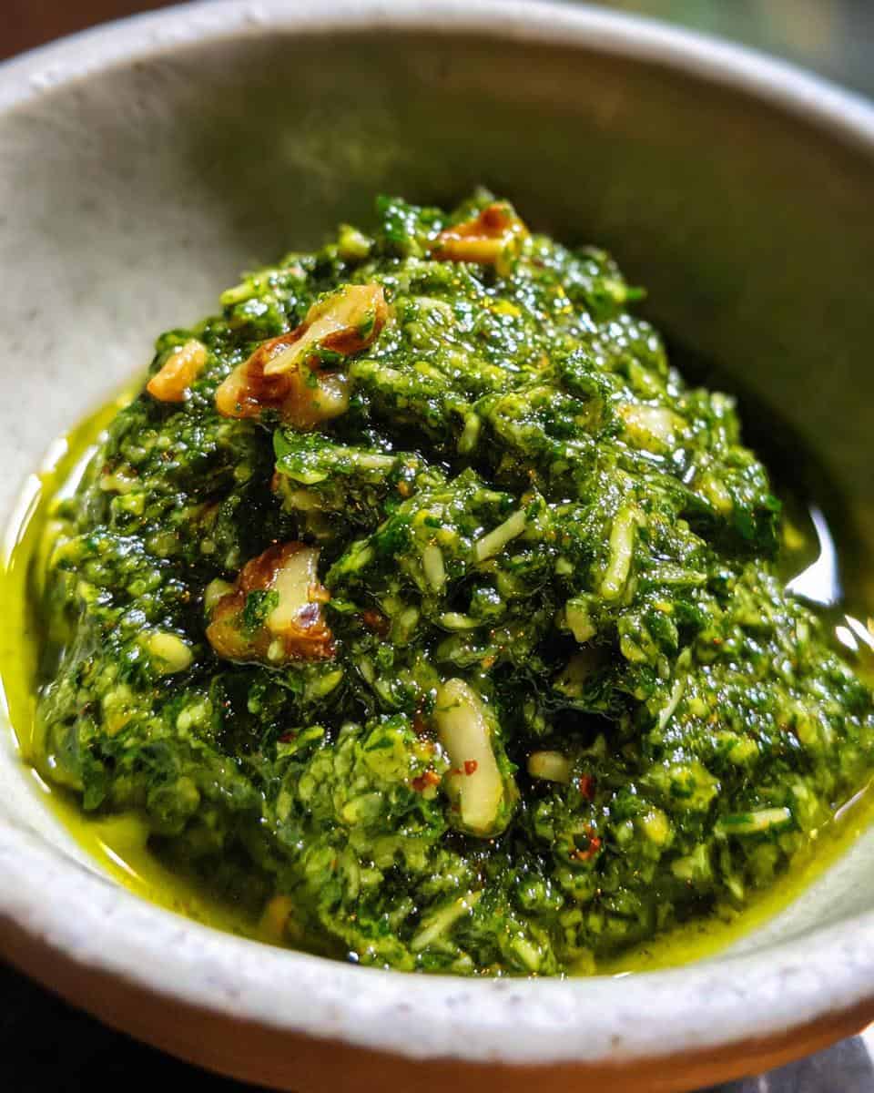 pesto recipe without pine nuts - detail 1