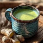 Japanese Mounjaro Recipe in a ceramic cup with ginger and kombu