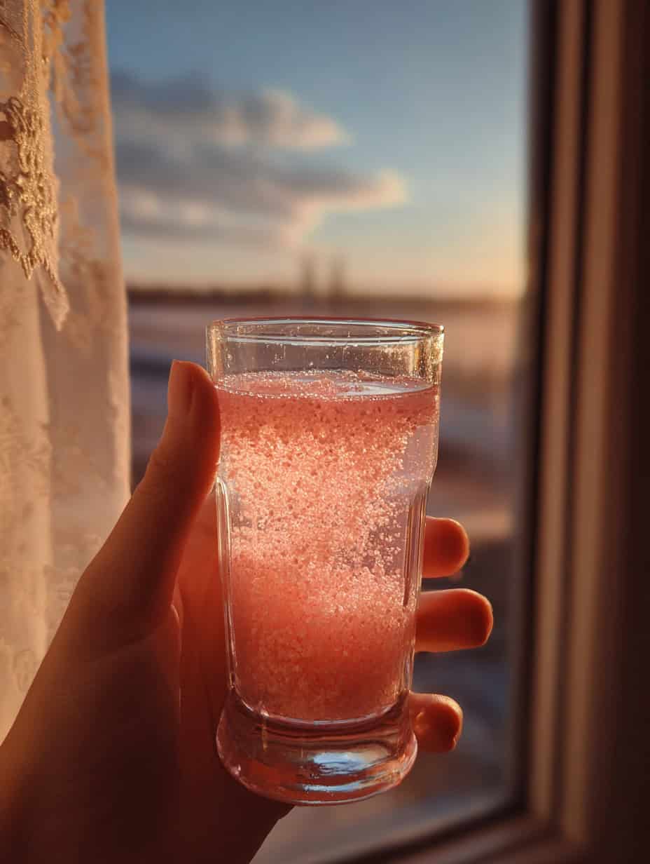 drinking-john-hopkins-detox-water.jpg Woman drinking John Hopkins Pink Salt water in the morning