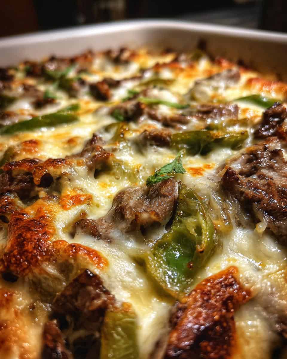 Cheesy Low Carb Philly Cheesesteak Casserole Recipe - detail 2