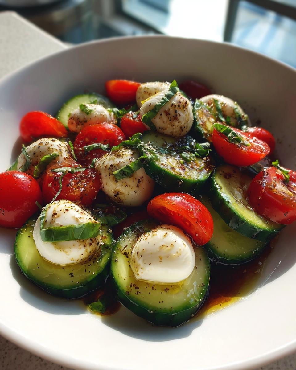Easy Cucumber Caprese Salad - detail 1