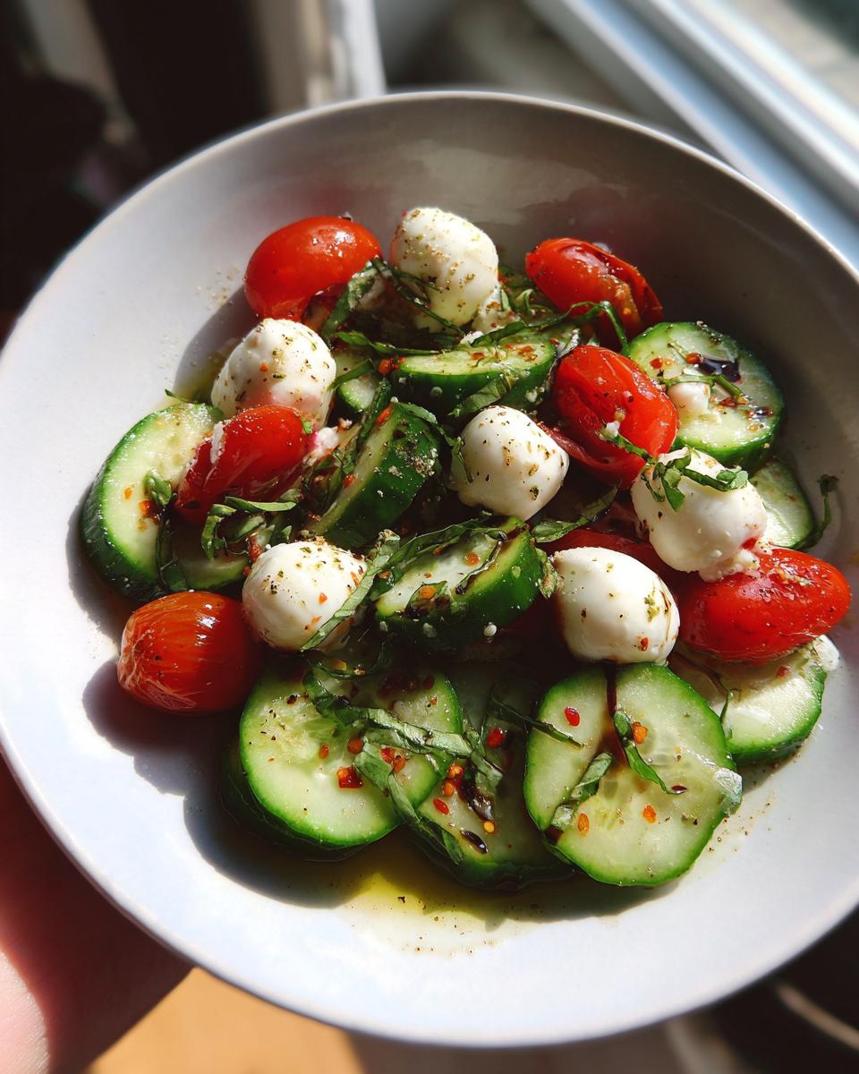 Easy Cucumber Caprese Salad - detail 2