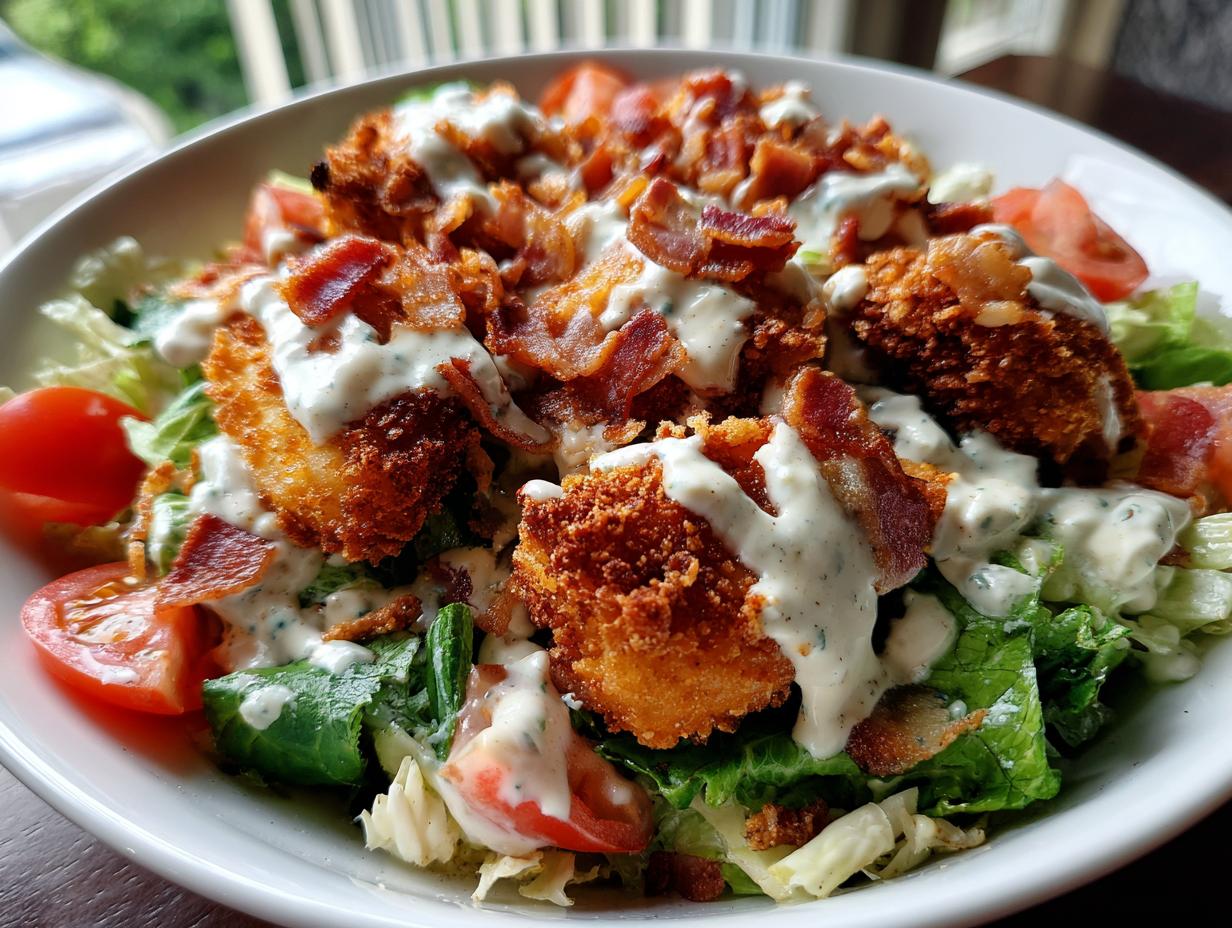 Irresistible Flavorful Fried Chicken BLT Salad Recipe