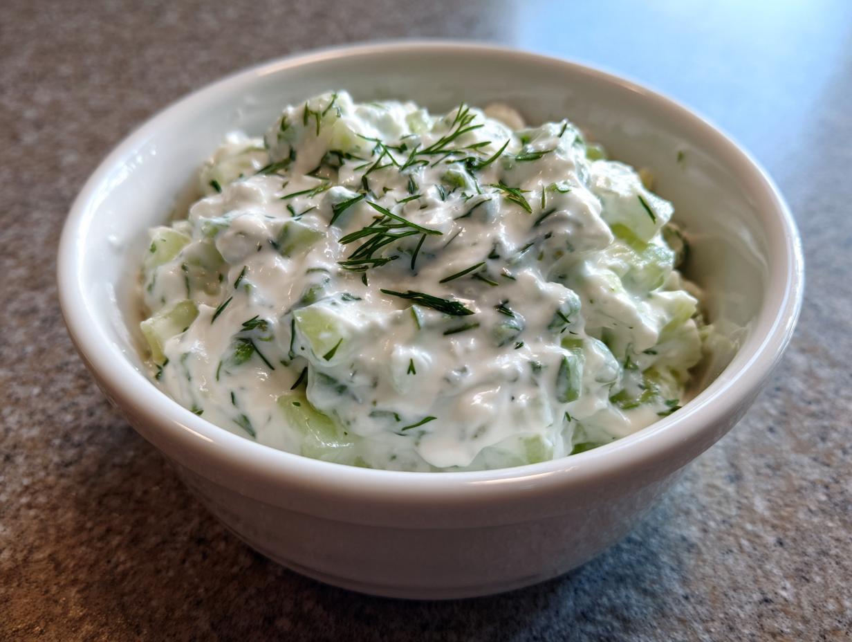 Fresh Cucumber Sour Cream Tzatziki Sauce: A Sinful Dip