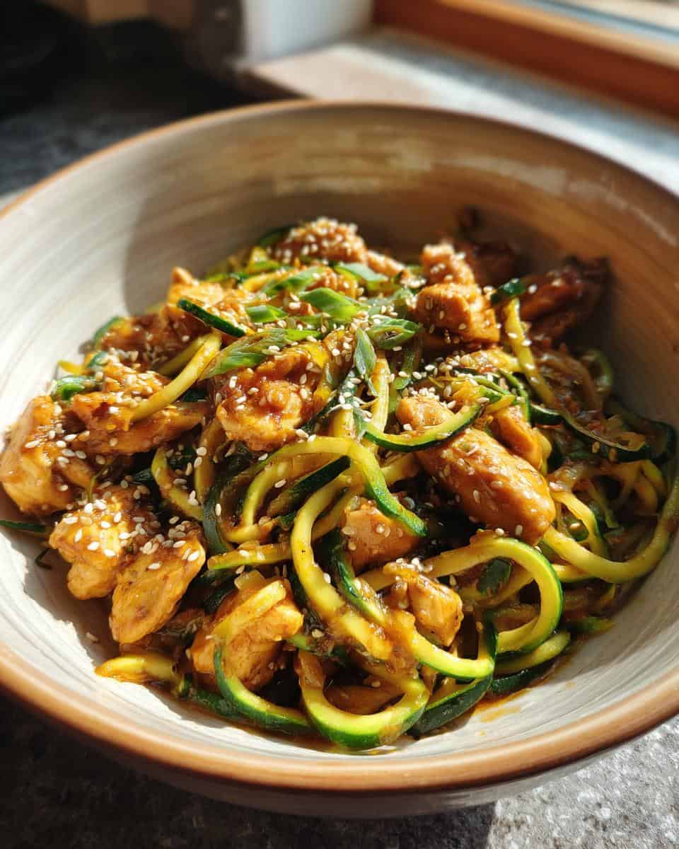 Garlic Chicken Zucchini Noodles Stir-fry - detail 1
