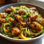 Garlic Chicken Zucchini Noodles Stir-fry