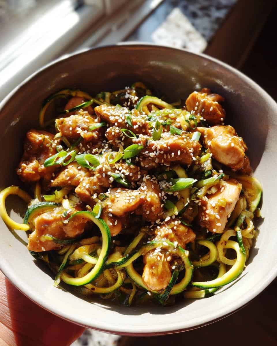Garlic Chicken Zucchini Noodles Stir-fry - detail 2