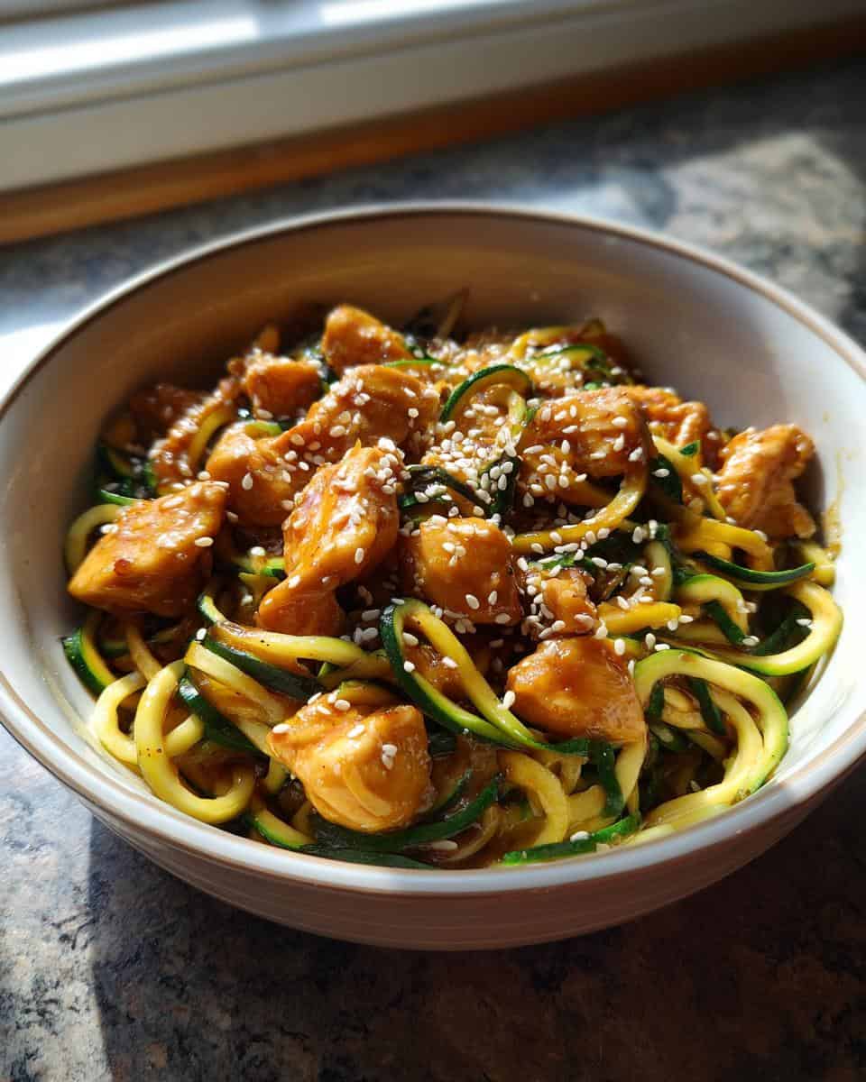 Garlic Chicken Zucchini Noodles Stir-fry - detail 3