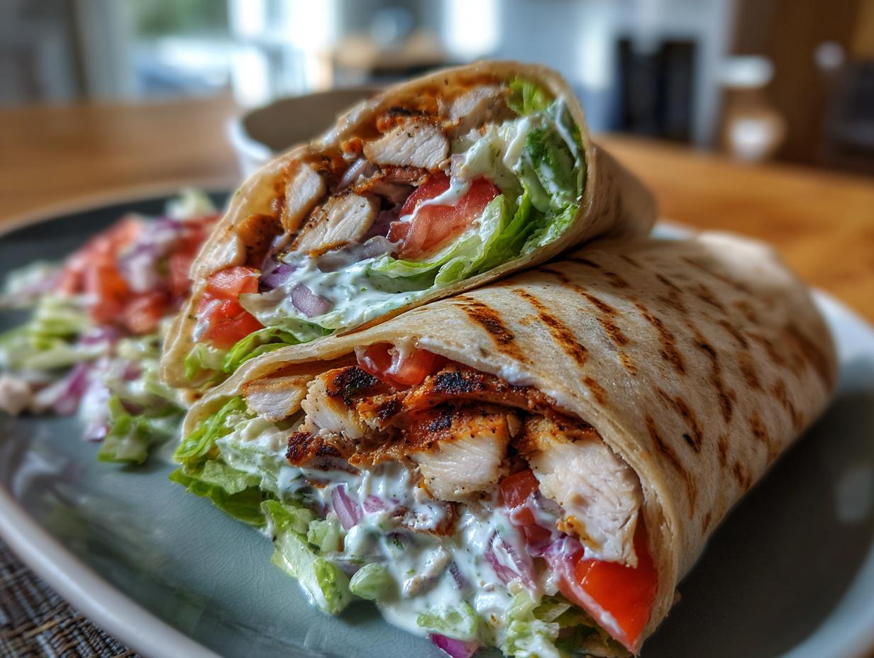 Healthy Grilled Chicken Ranch Wraps: 15 Mins to Delicious