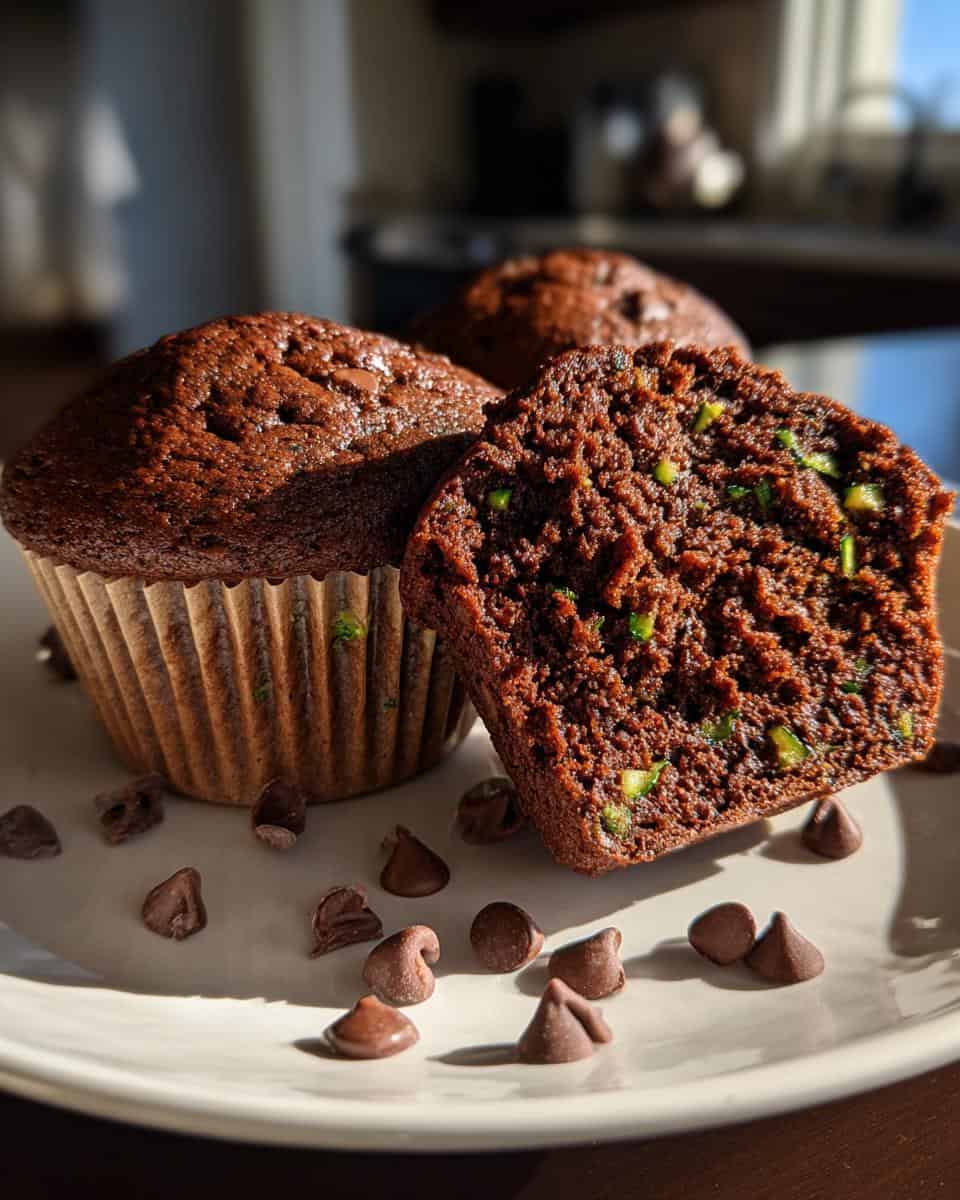 Healthy & Moist Chocolate Zucchini Muffins - detail 1