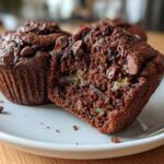 Healthy & Moist Chocolate Zucchini Muffins