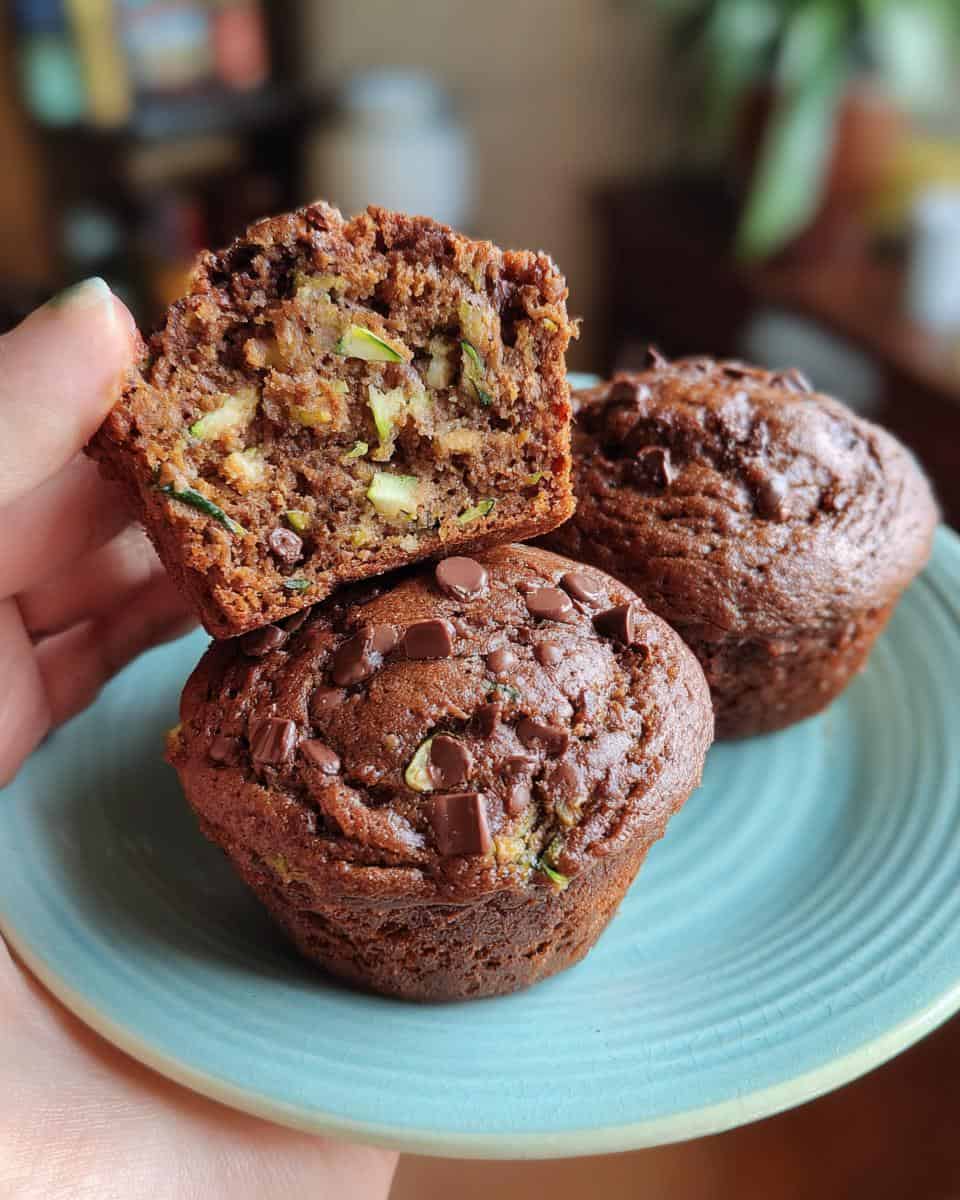 Healthy & Moist Chocolate Zucchini Muffins - detail 2
