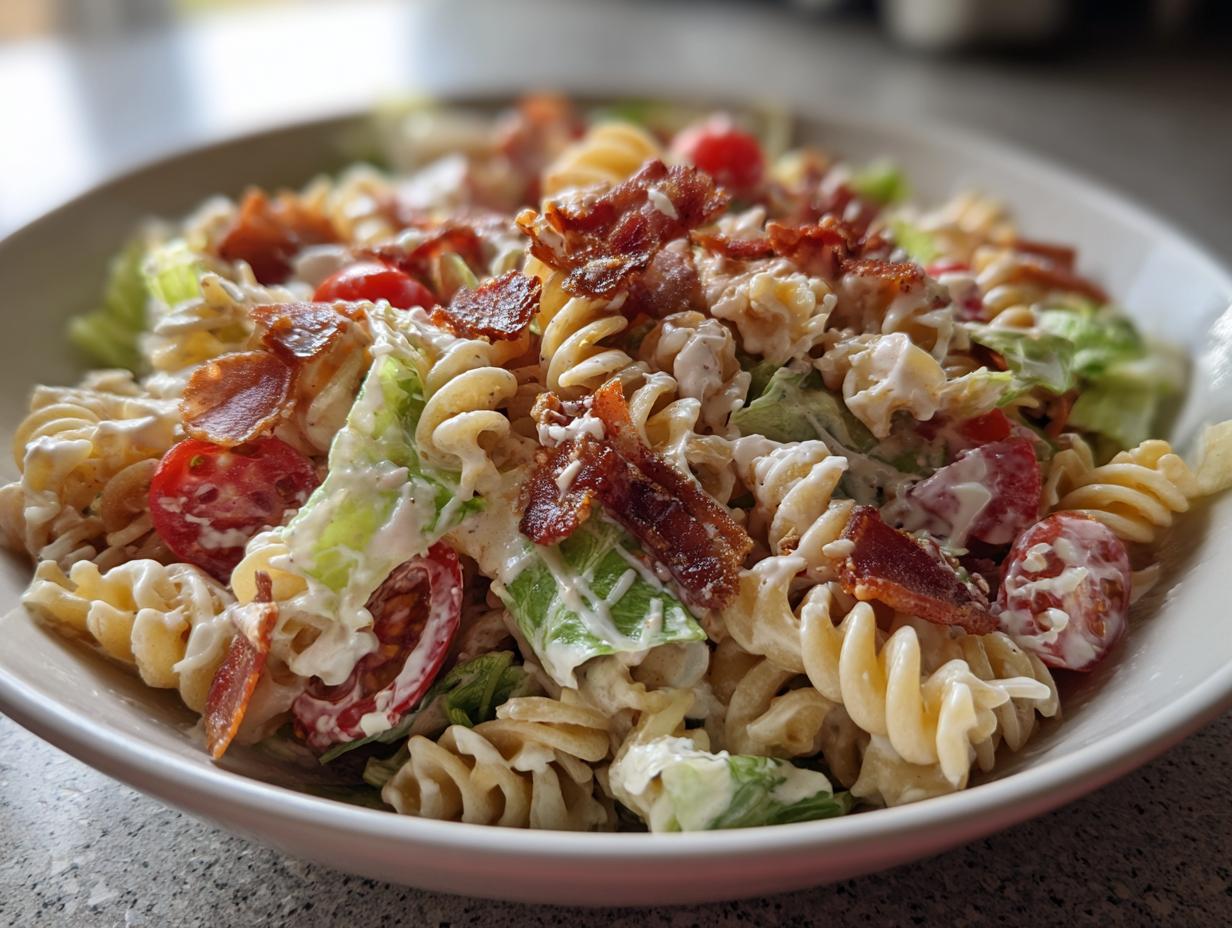 Hearty Blt Caesar Pasta Salad: Delicious in Just 30 Min