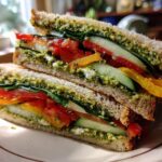 Hearty Pesto Veggie Sandwich