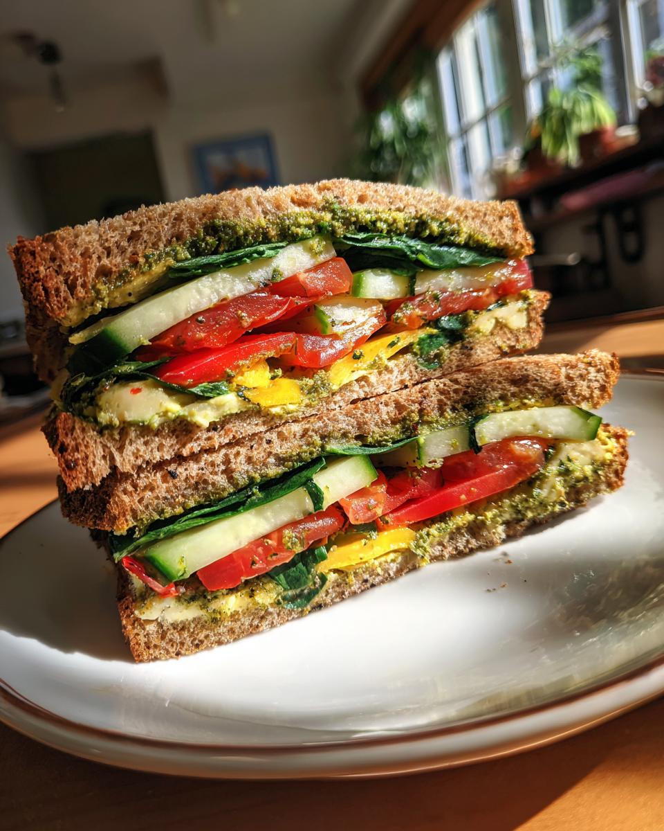 Hearty Pesto Veggie Sandwich - detail 2