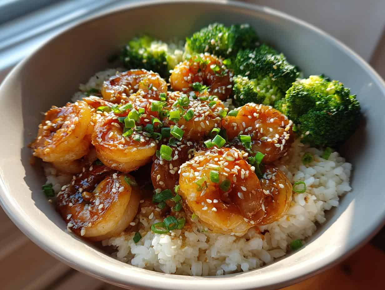 Honey Garlic Shrimp Bowls
