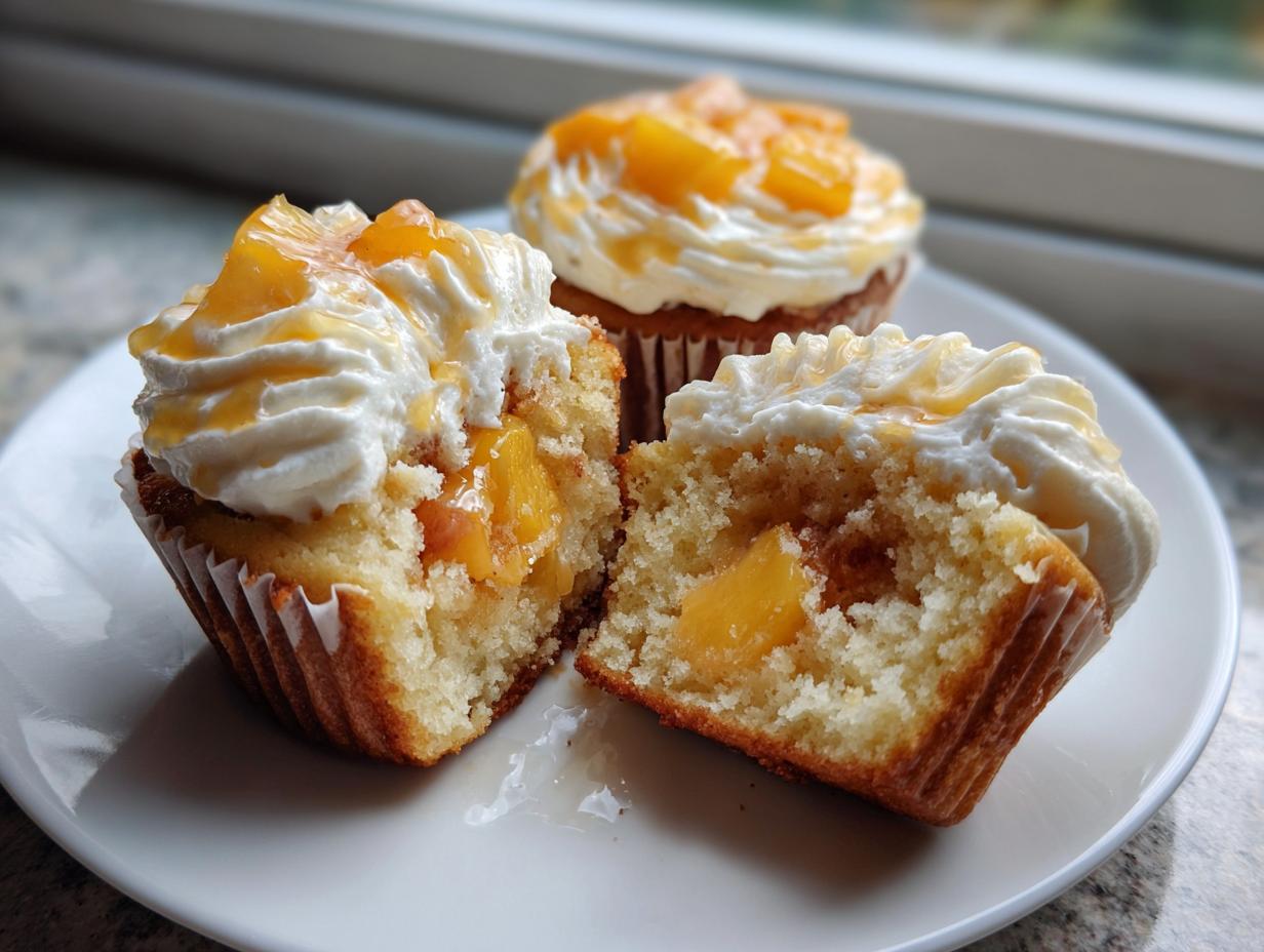 Heavenly Honey Peach Cream Cheese Cupcakes Recipe