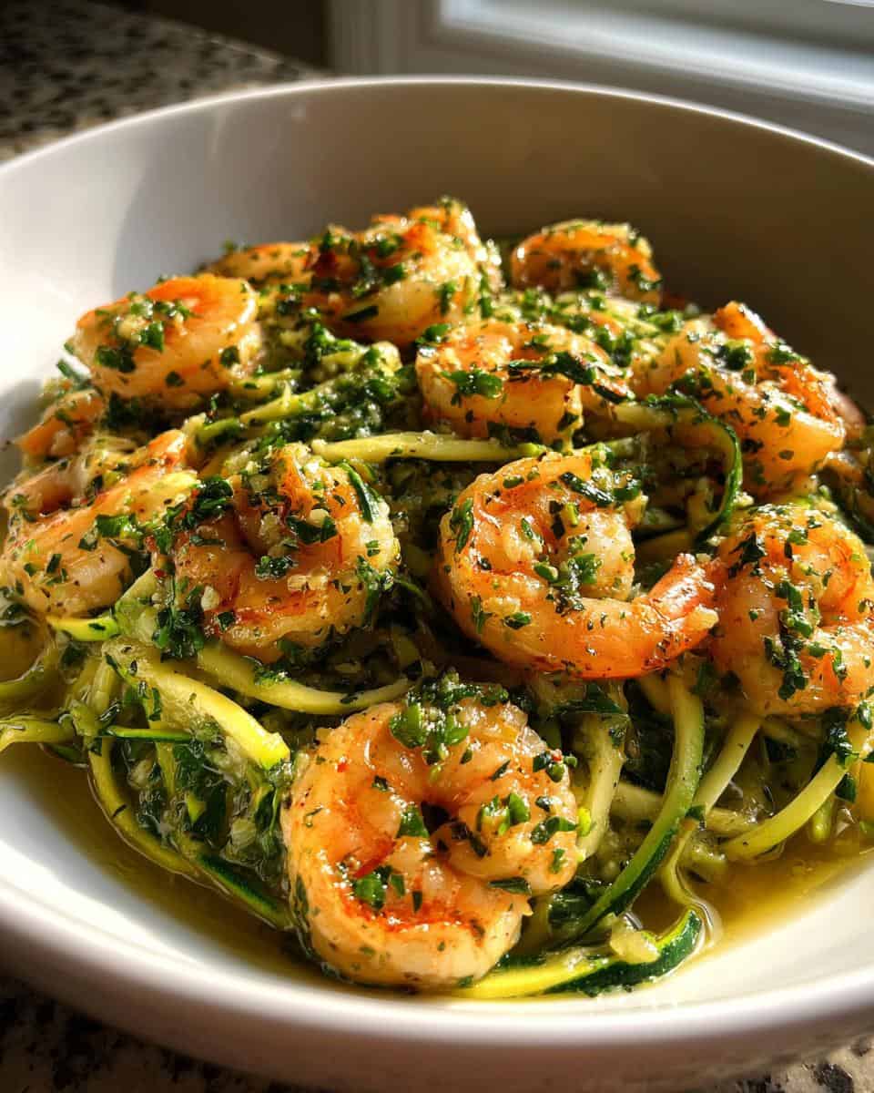 Lemon Garlic Shrimp Zucchini Noodle - detail 1