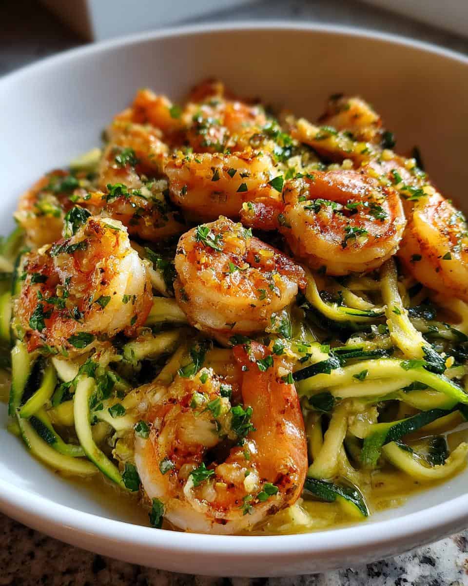 Lemon Garlic Shrimp Zucchini Noodle - detail 2
