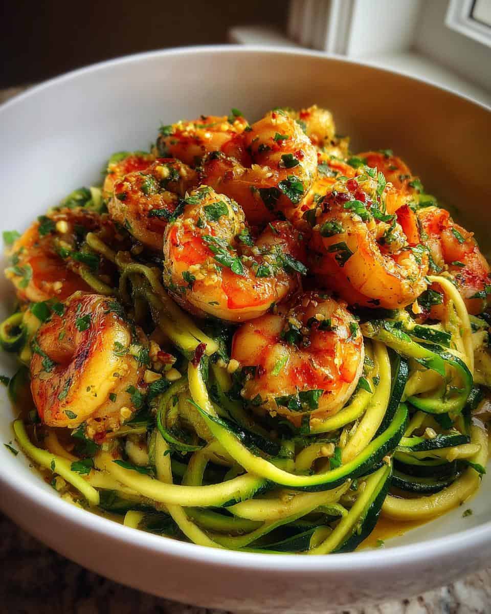 Lemon Garlic Shrimp Zucchini Noodle - detail 3