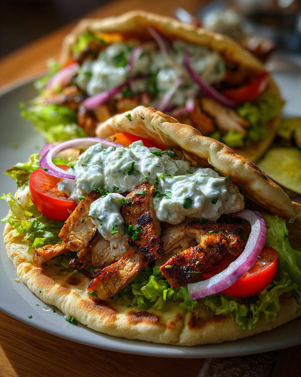 Mediterranean Chicken Gyros with Creamy Feta Tzatziki e - detail 2