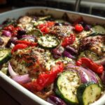 Mediterranean Chicken Zucchini Bake