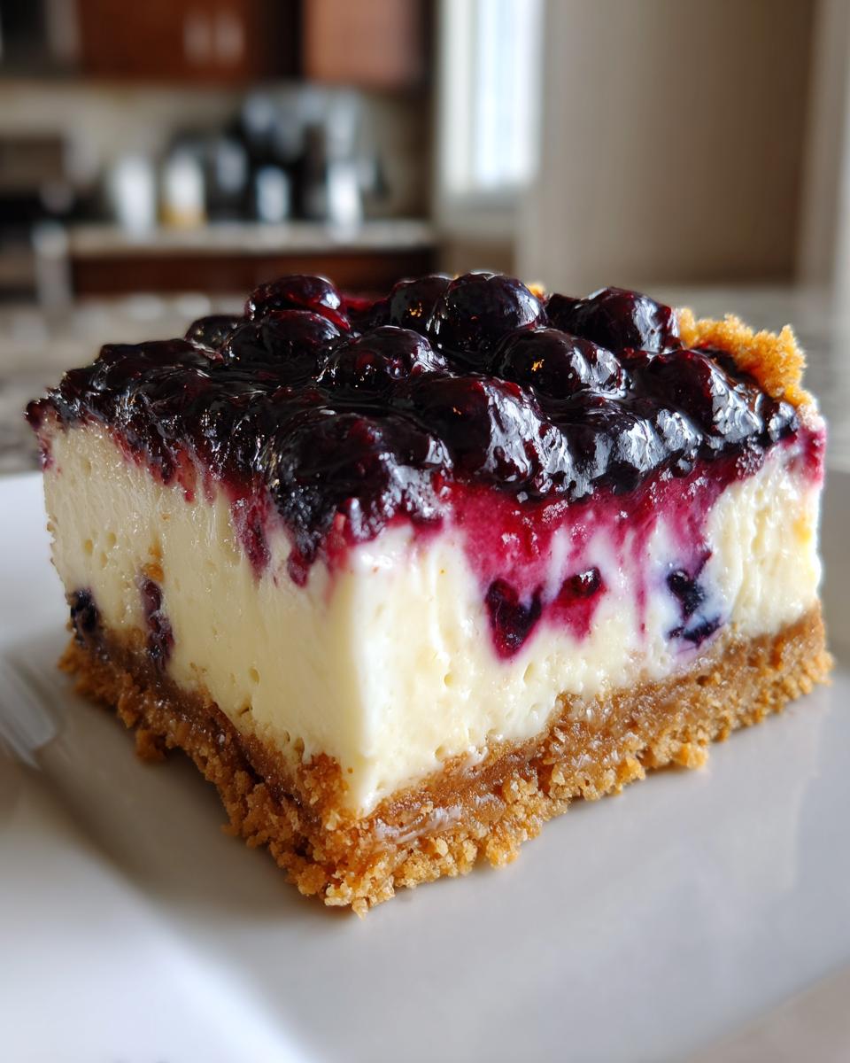 No-Bake Blueberry Cheesecake Bars - detail 1