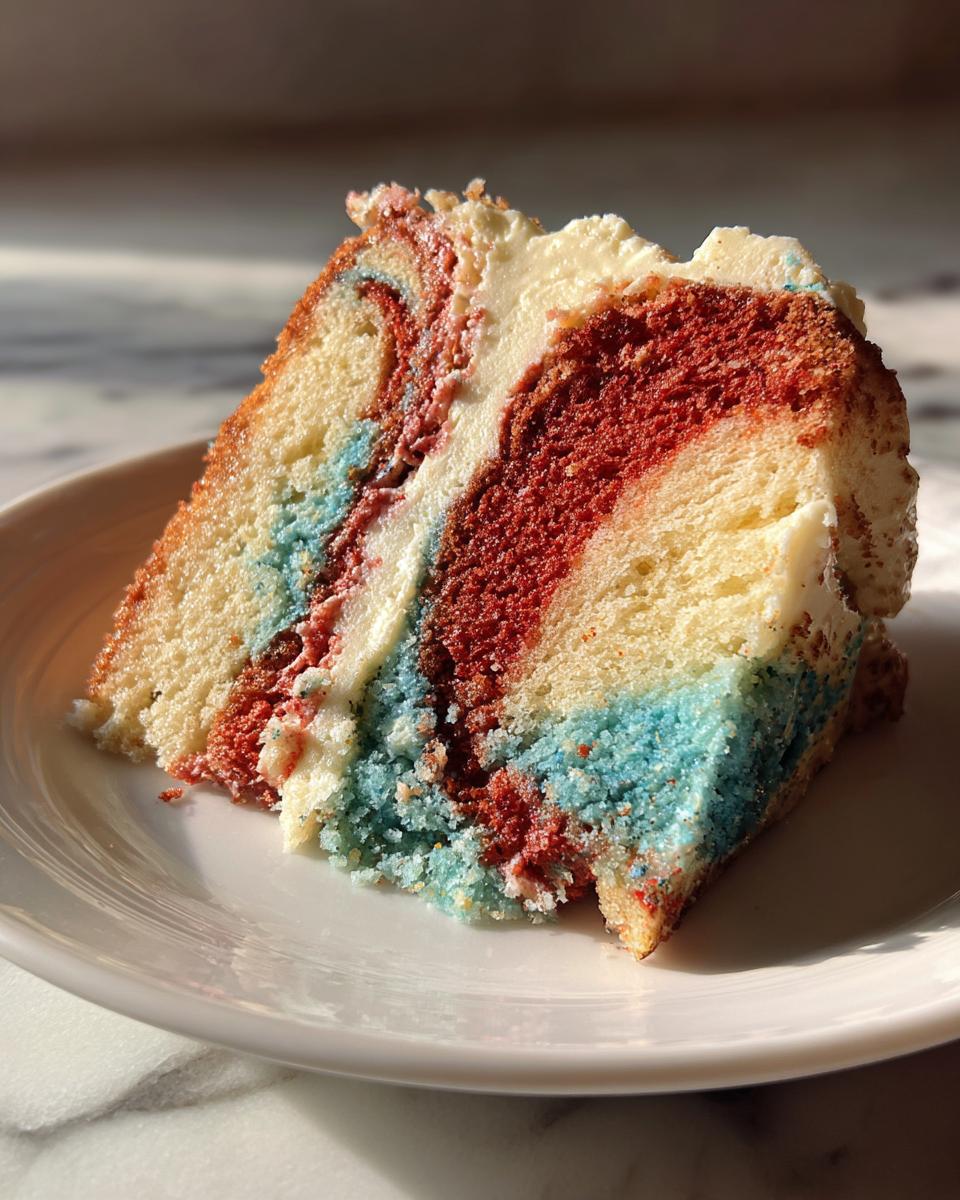 Red White & Blue Marble Cake - detail 2