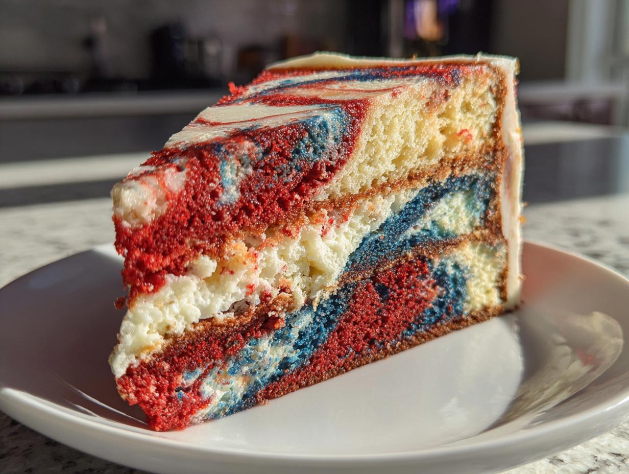 Fail-Proof Red White & Blue Marble Cake Recipe