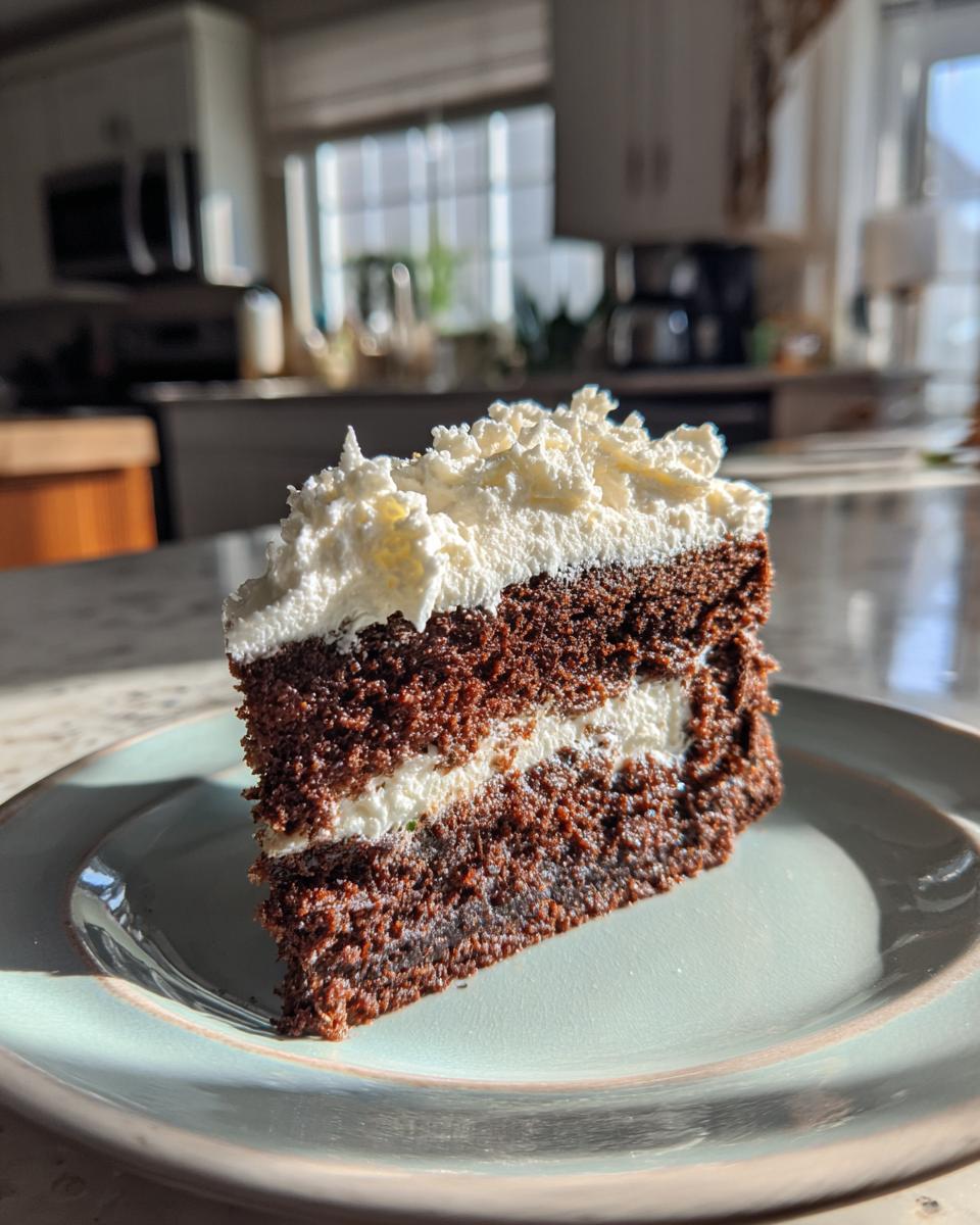 Simple Chocolate Zucchini Cake With Whipped Cream Frosting - detail 3