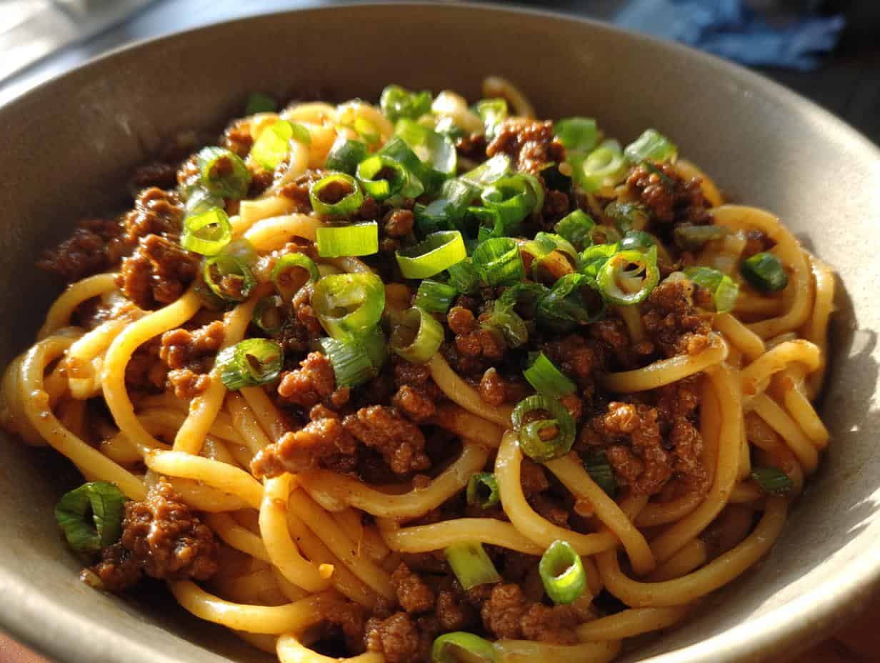Devilish Stunning Mongolian Ground Beef Noodles: 30-Minute Win