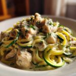 Zucchini Noodle Chicken Alfredo
