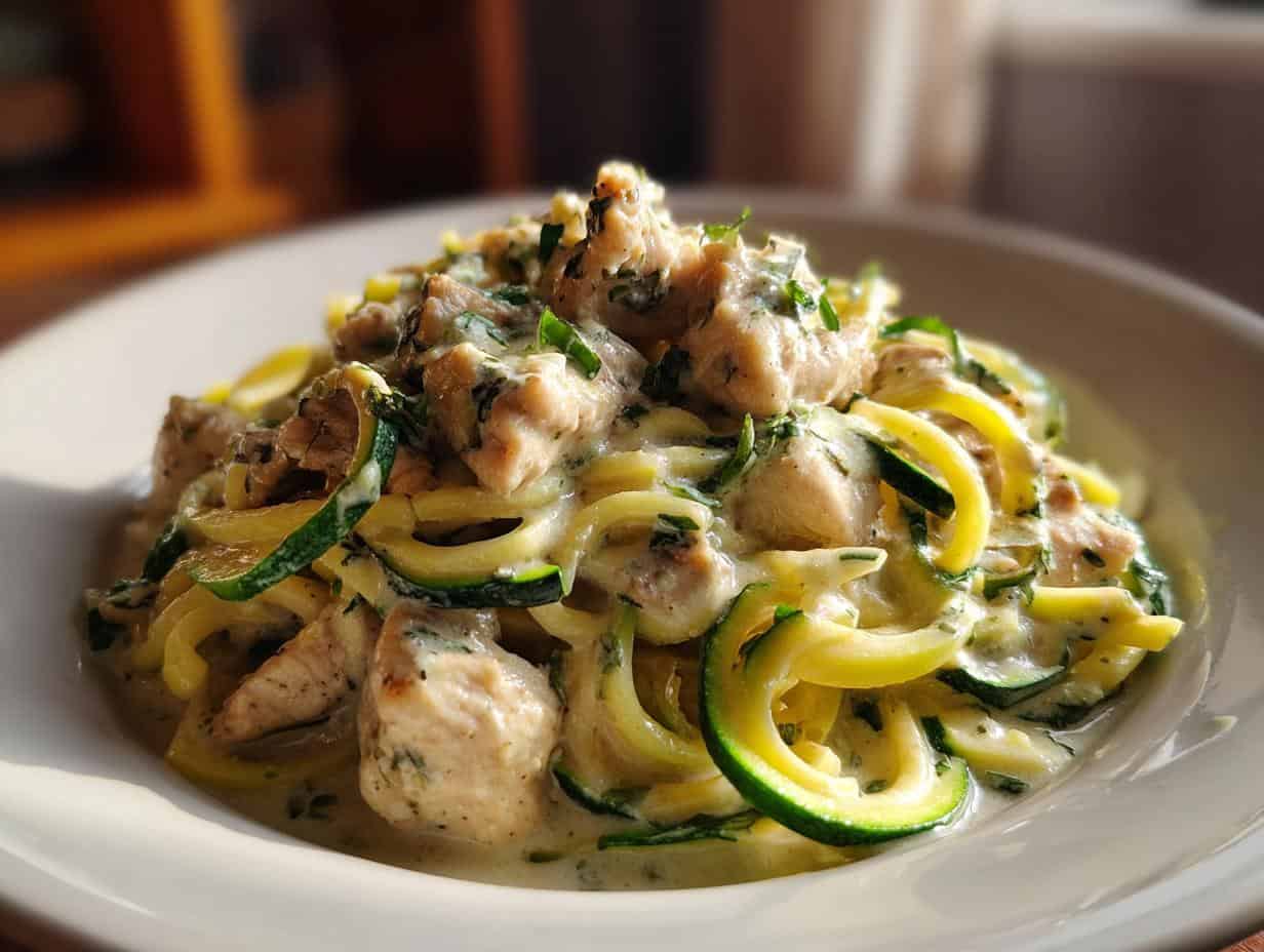 Astonishing Zucchini Noodle Chicken Alfredo in 20 Minutes