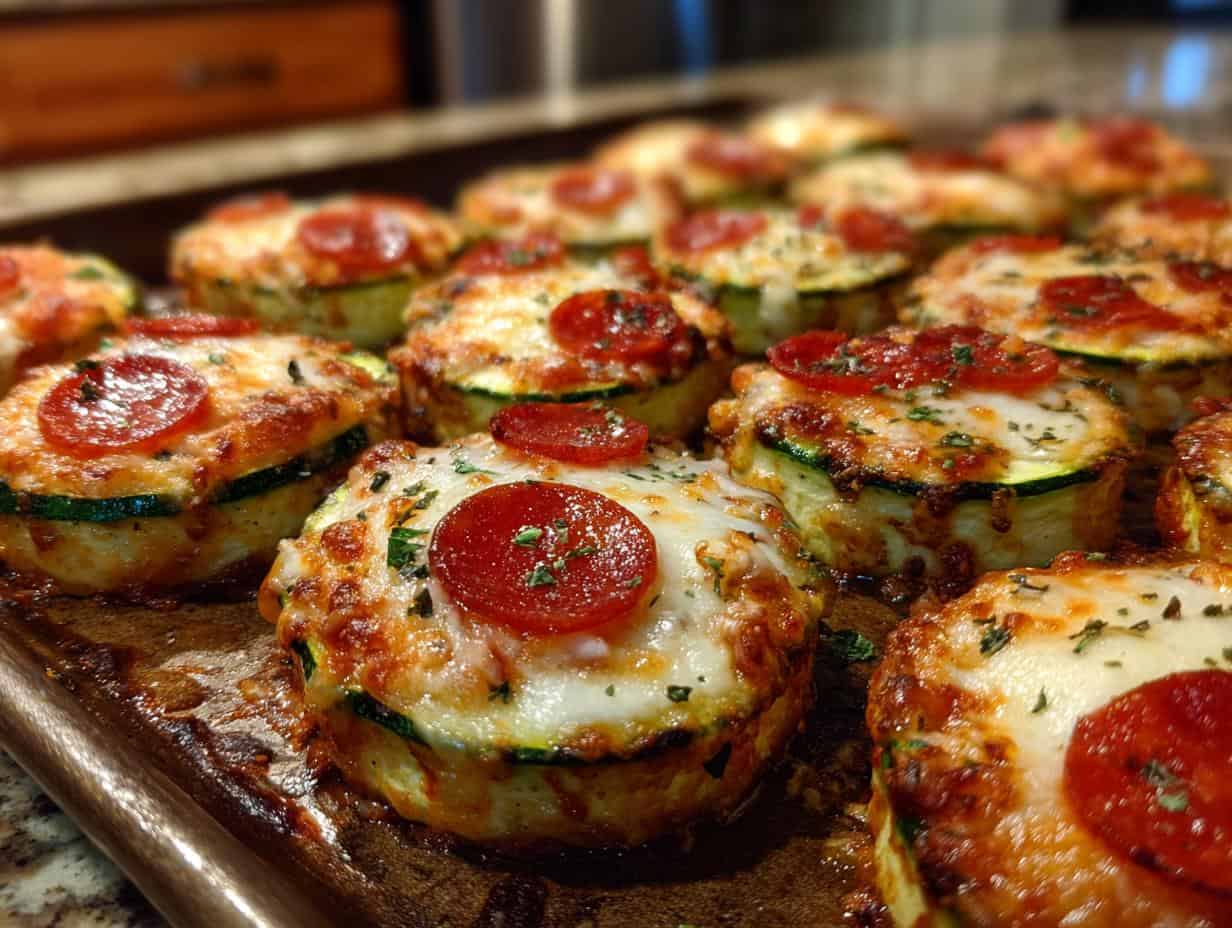 Zucchini pizza bites