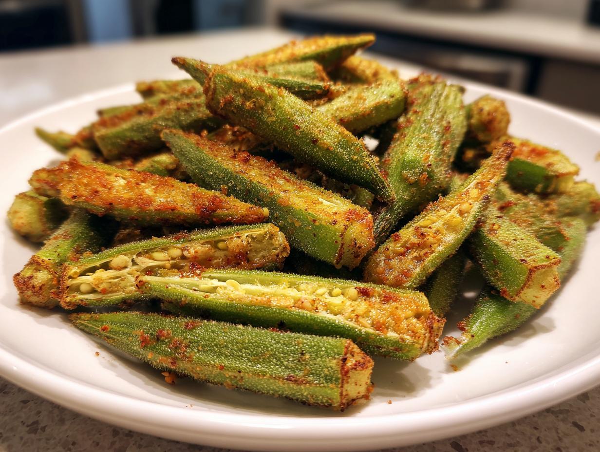 Unbelievably Crispy Air Fryer Okra in 10 Minutes