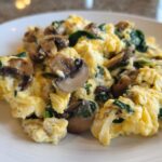 Fluffy Mushroom Spinach Scrambled Eggs