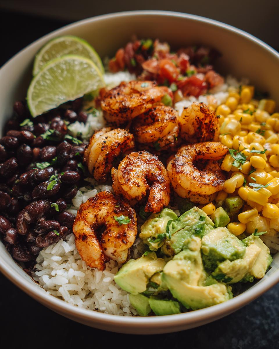 Healthy Fiesta Shrimp Rice Bowl - detail 1