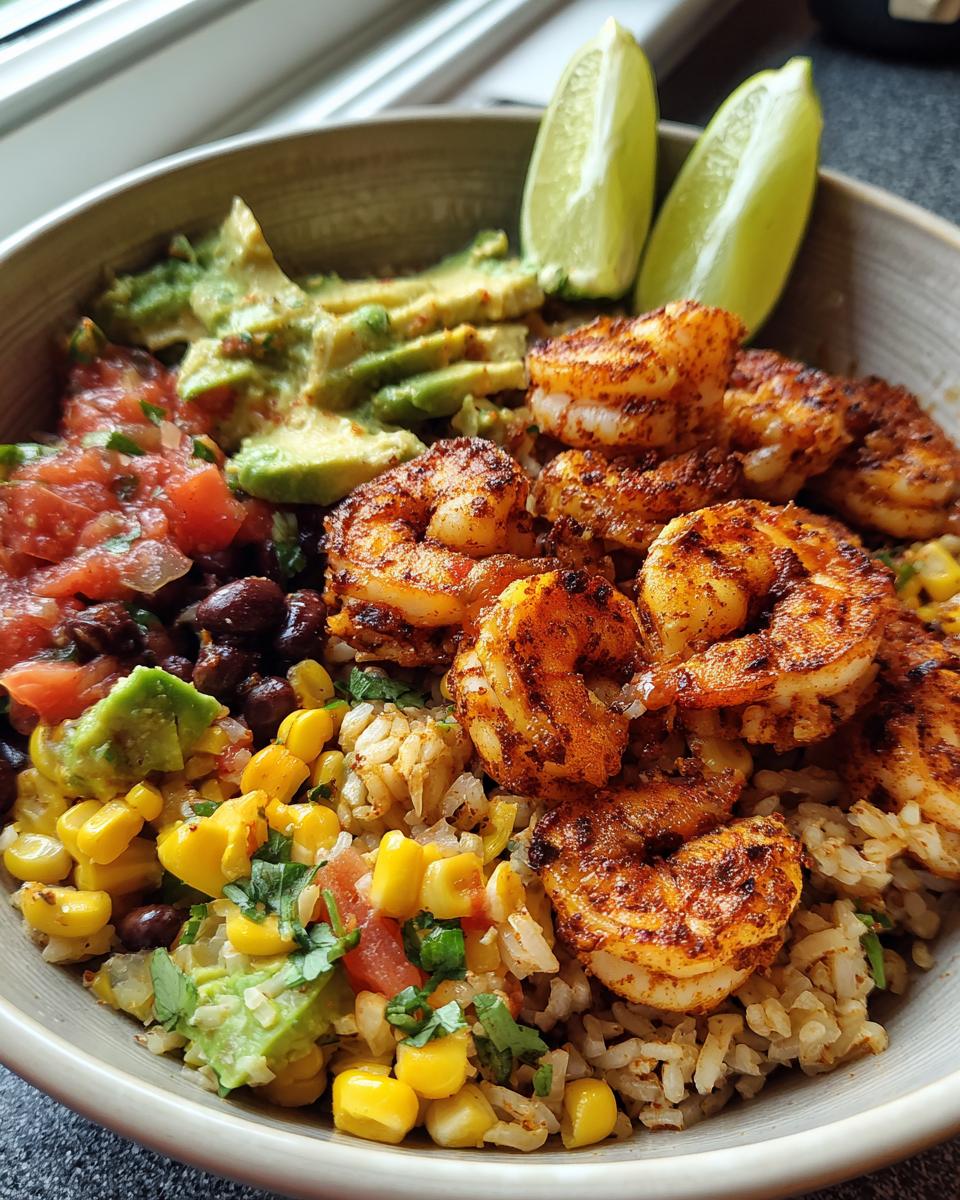 Healthy Fiesta Shrimp Rice Bowl - detail 2