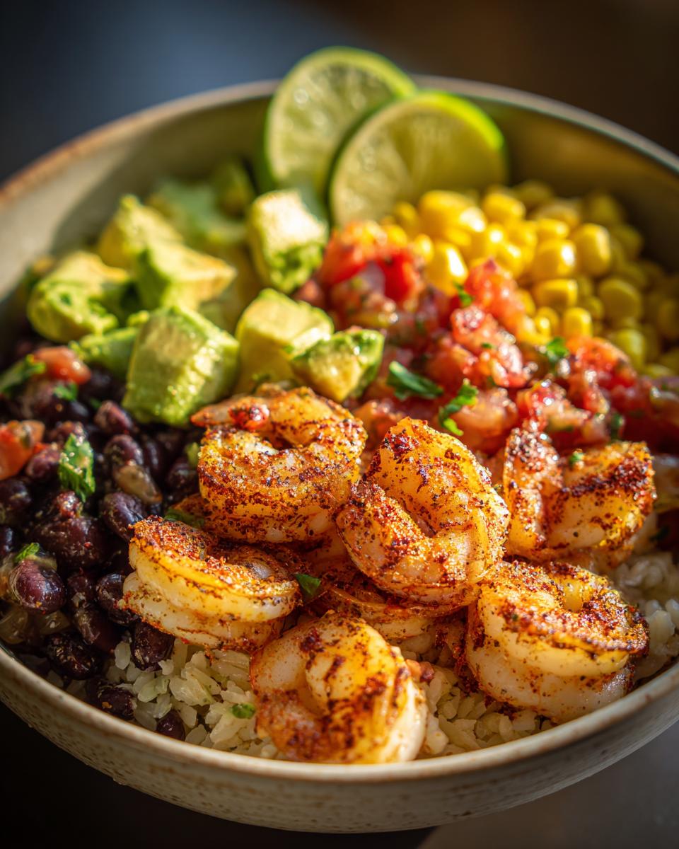 Healthy Fiesta Shrimp Rice Bowl - detail 3