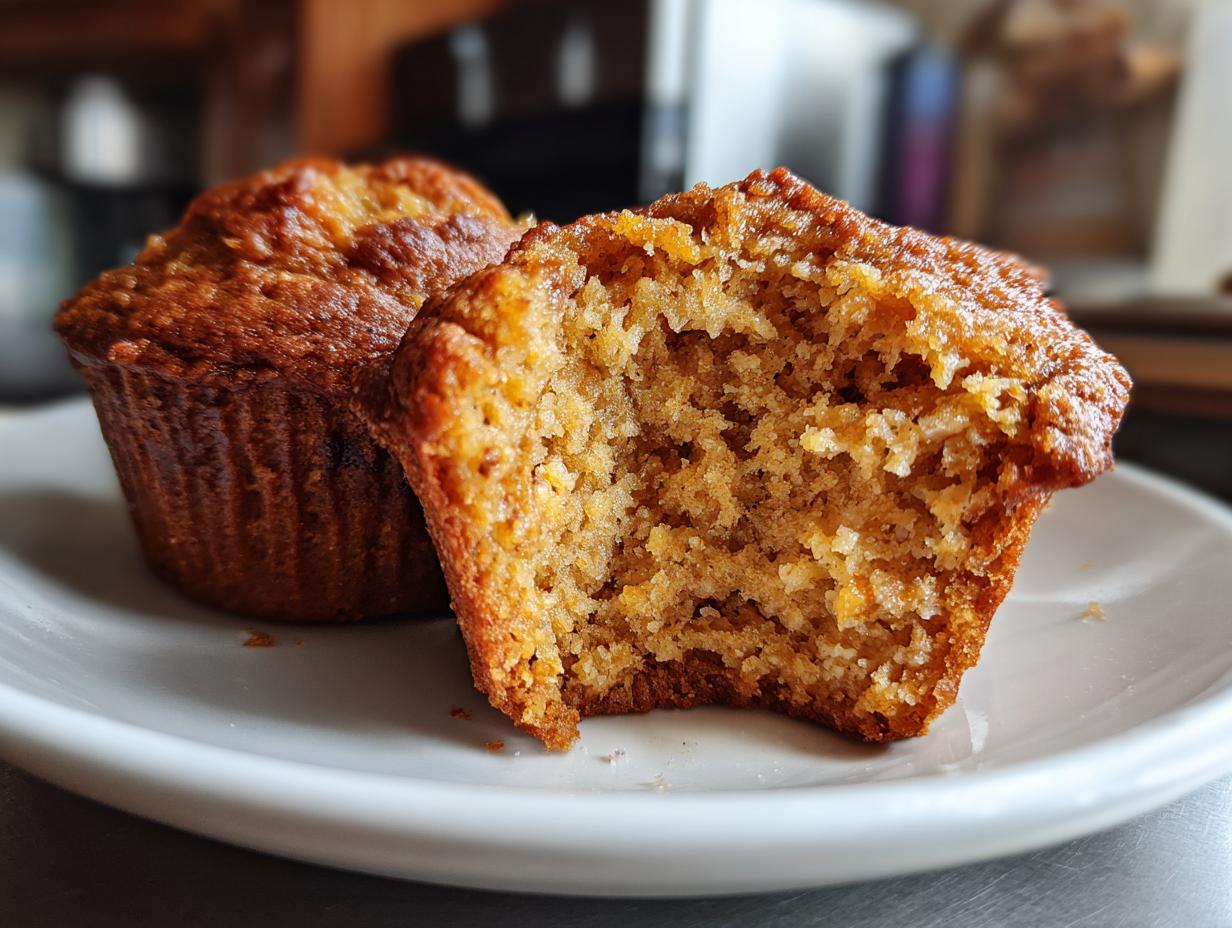 Super Moist Healthy Pumpkin Banana Muffins in 40 Min