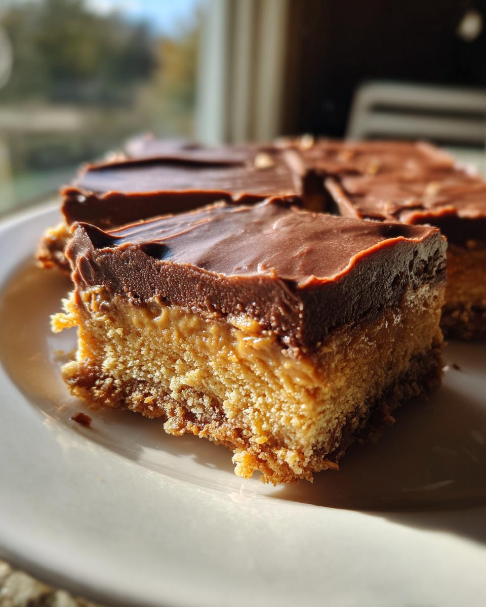 Low Carb Iced Peanut Butter Bars Recipe - detail 1