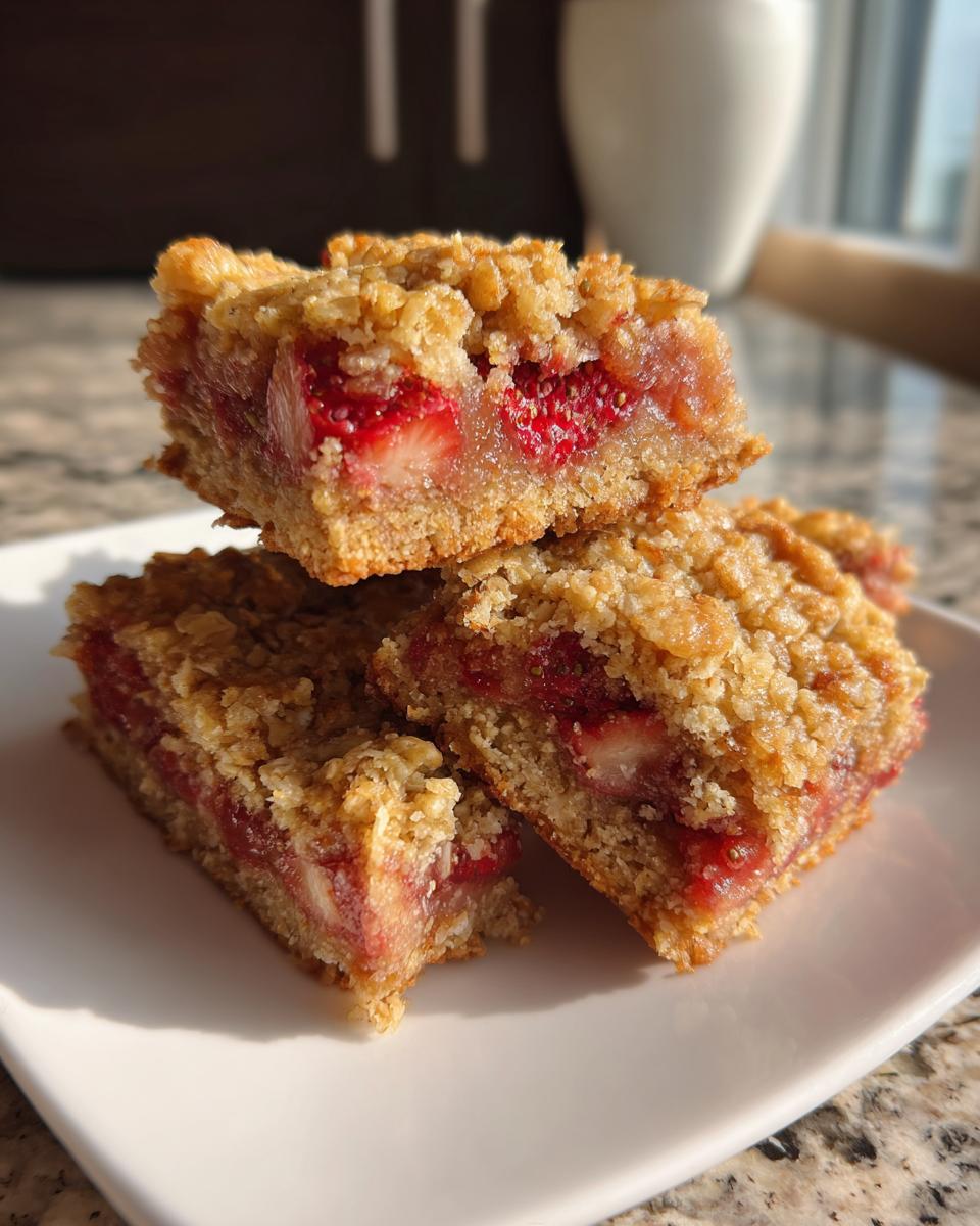 Strawberry Oatmeal Bars with Almond Flour - detail 1