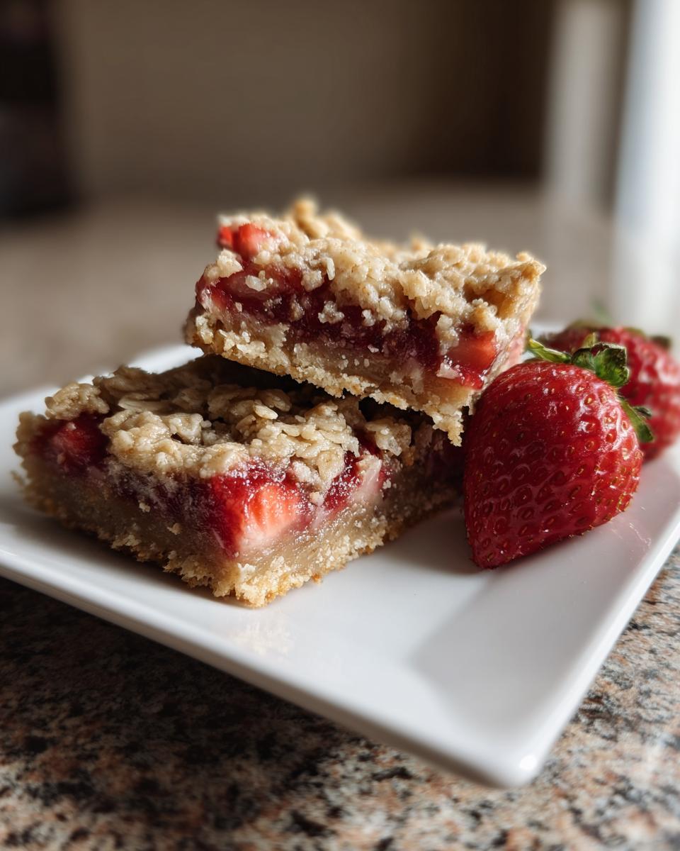 Strawberry Oatmeal Bars with Almond Flour - detail 2